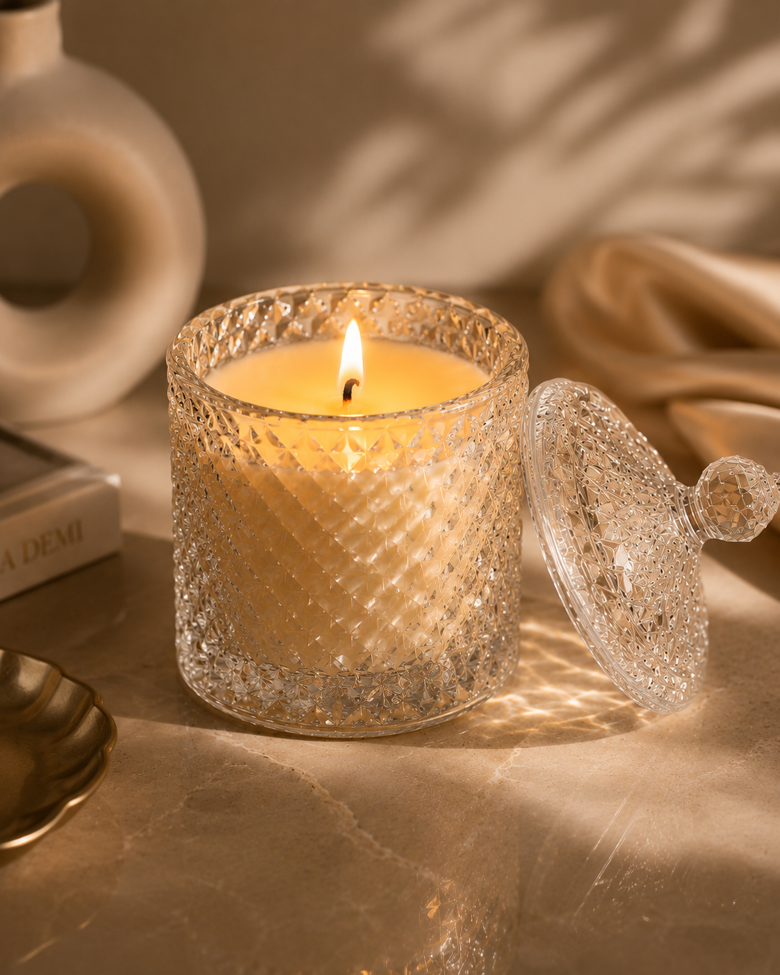 Diamond Crystal Glass Jar Candle [Large]