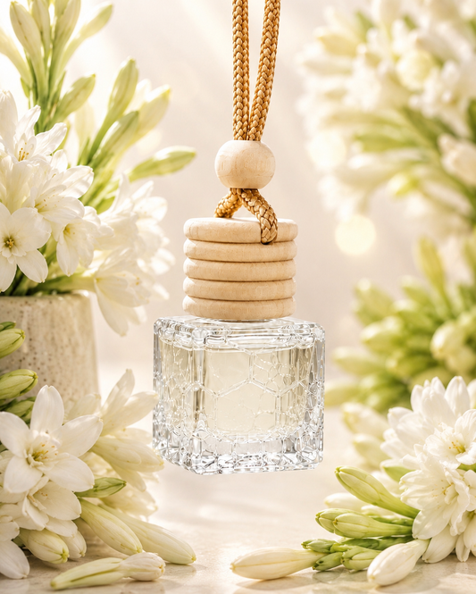 Rajnigandha (Tuberose) Hanging Diffuser | Essential Oil Based Car & Home Air Freshener