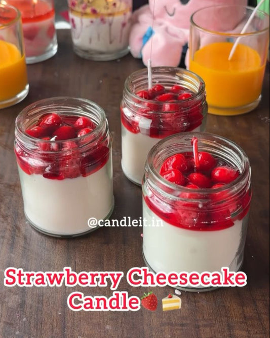 Strawberry Cheesecake Jar Candle🍓