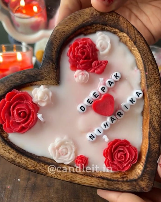 Wooden Heart Bowl Candle🪵